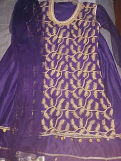 Embroided shirt with sharara n dupatta