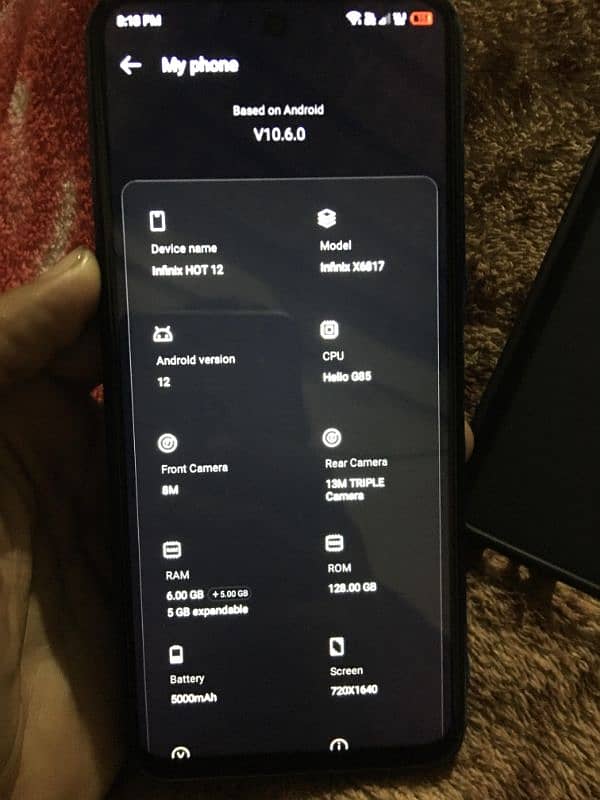 Infinix hot 12 6+5 128 jb 3