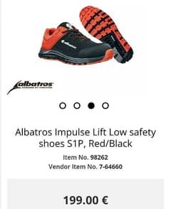 Albatros Impulse Lift Low Safety Shoes Red & Black