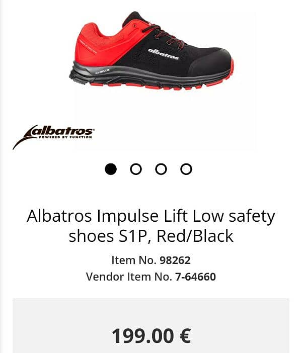 Albatros Impulse Lift Low Safety Shoes Red & Black 1