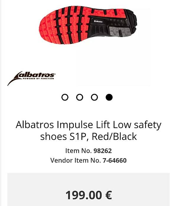 Albatros Impulse Lift Low Safety Shoes Red & Black 6