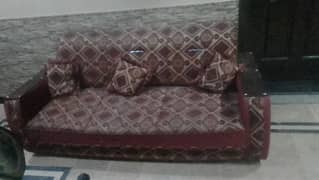 5 seater sofa with 5 cousins in good condition taxila kohsar colony