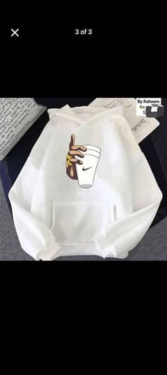 white printed hoodie