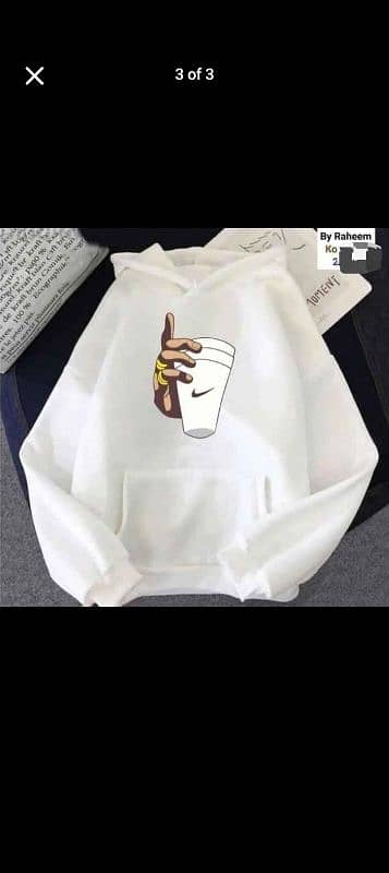 white printed hoodie 0