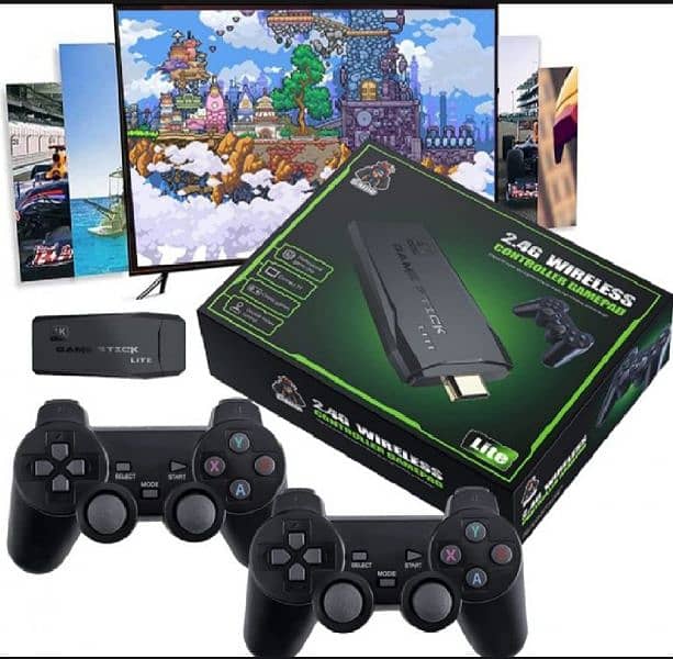 X2 64GB PLUS RETRO 3D 32000+ VIDEO GAMES 4K HD OUTPUT GAME STICK WITH 2