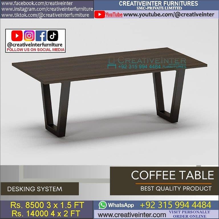 Coffee center table set office clordsgn makr sofa chair almari dining 7