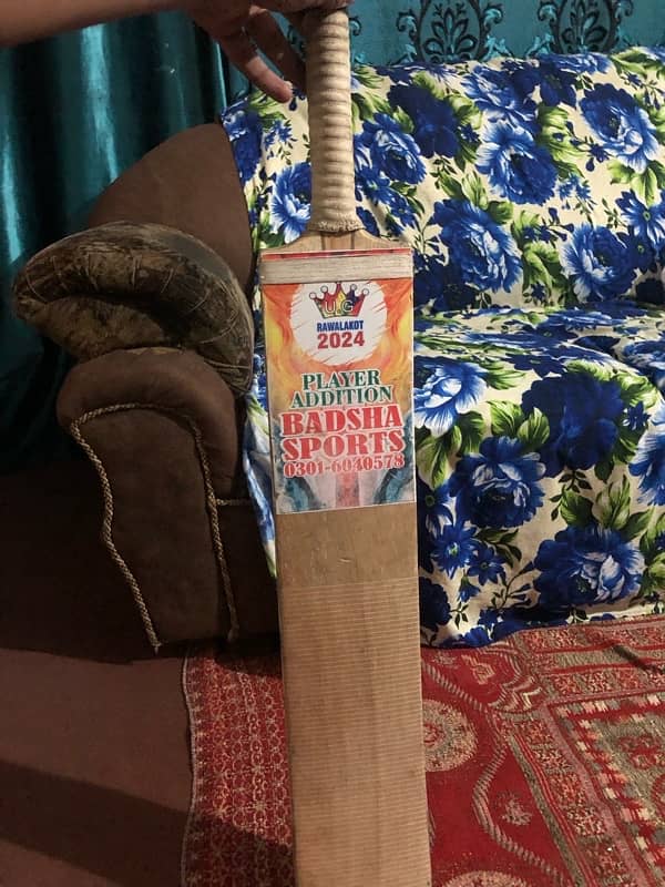 badshah sport’s original coconut wood bat with bat cover 2