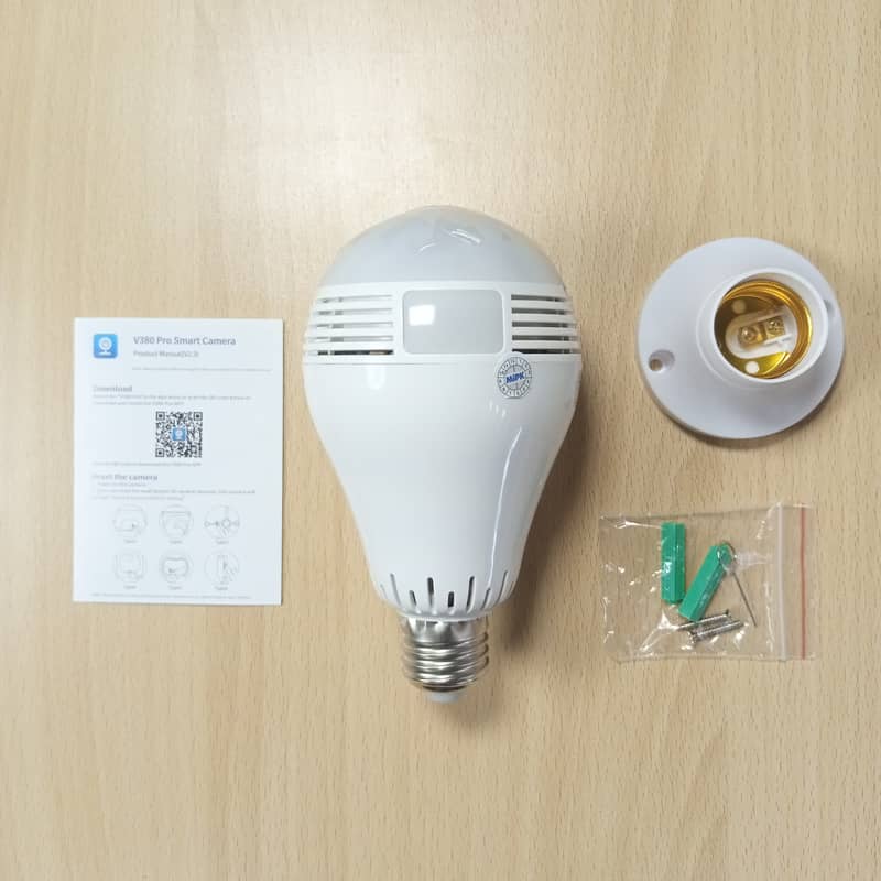 Ip Wireless Panoramic Bulb Camera 1080p Hd 2mp With V380 Pro App 2