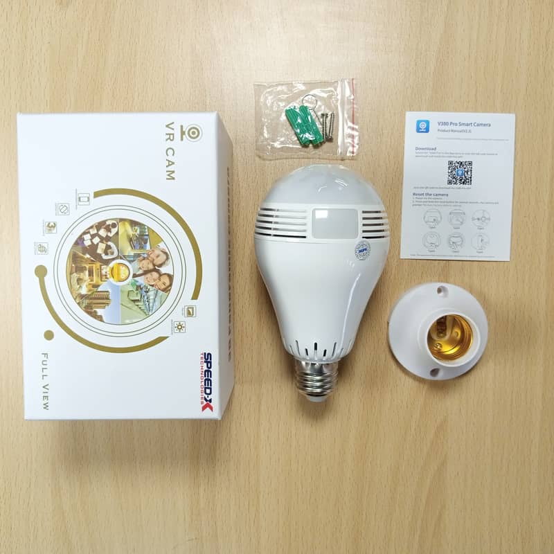 Ip Wireless Panoramic Bulb Camera 1080p Hd 2mp With V380 Pro App 4