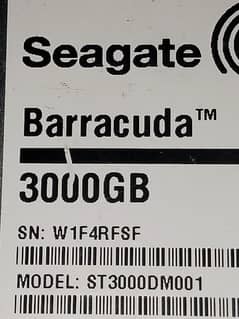 3000GB Seagate hard disk