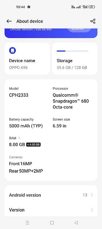 oppo A96 4gb 128gb 2