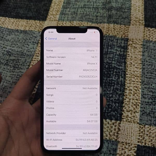 iphone x PTA approved official 64GB fresh 7