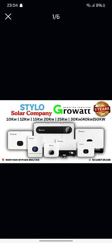 Growatt inverter 5year warrenty 10kw to 100kw Ready Stock 1