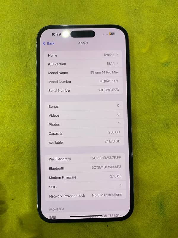 I phone 14 pro max 256GB FU 2