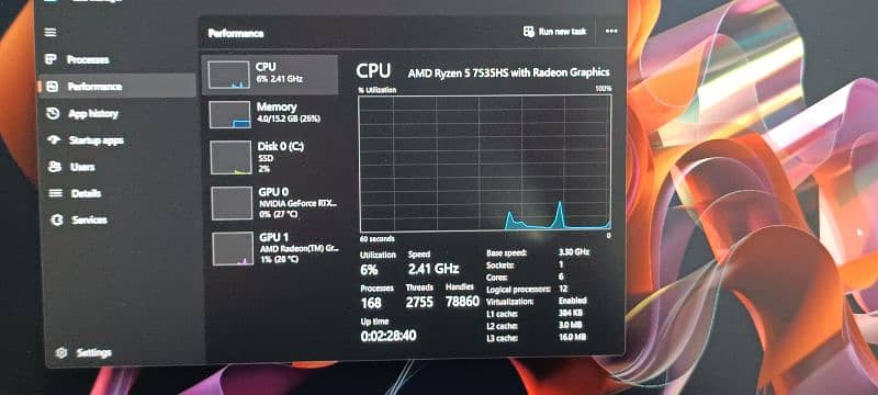 Hp victus 15 Amd Ryzen 5 7535HS RTX 2050 4Gb 7