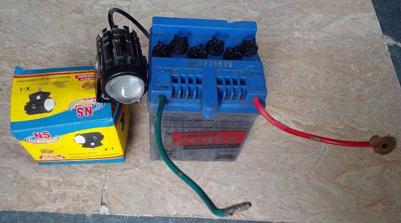 Bike battery, Fog LED & Swtich for sale 0