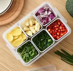 6 Grid White Plastic  Food Storage Containers