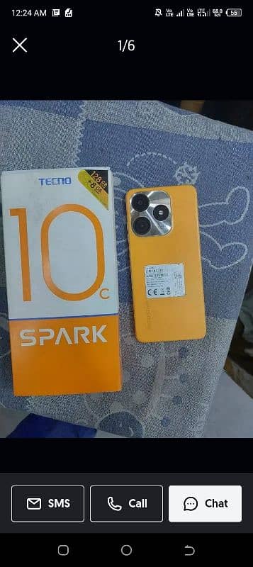 tecno sparx 10c 8/128 with box 10by10 condition 0