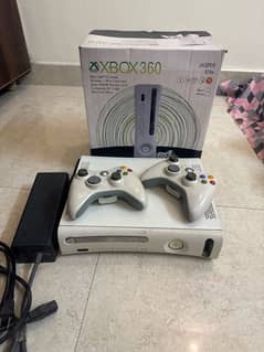 Xbox 360 with box and 2 wireless controllers