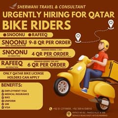 delivery bike rider for Qatar