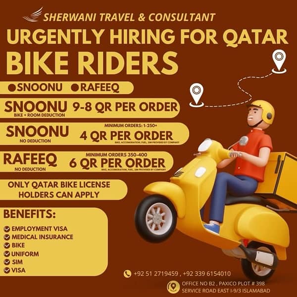 delivery bike rider for Qatar 0