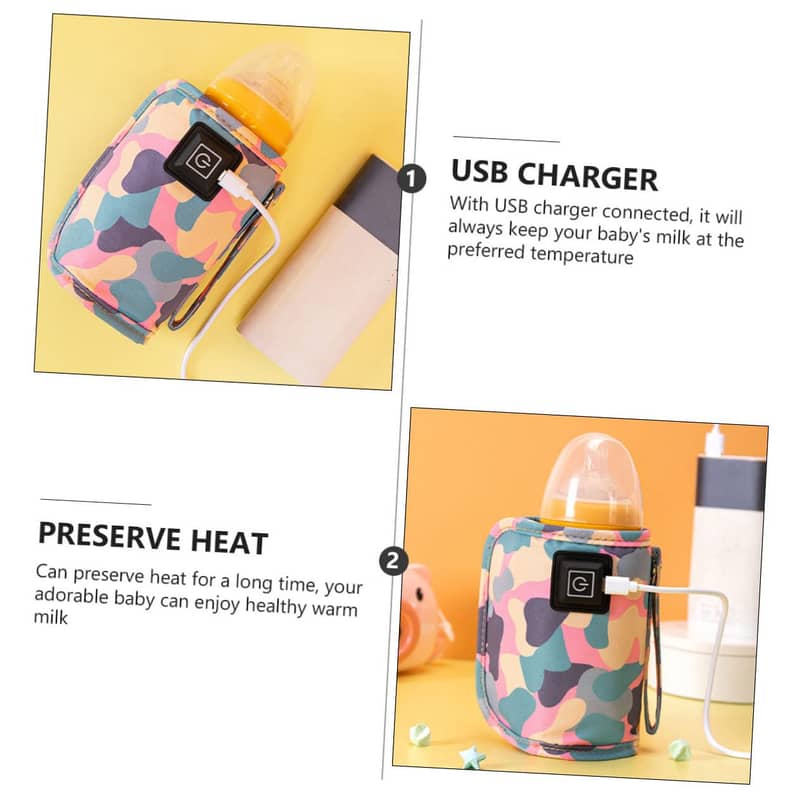 USB Milk Water Warmer Insulated Bag,Baby Nursing Bottle 7