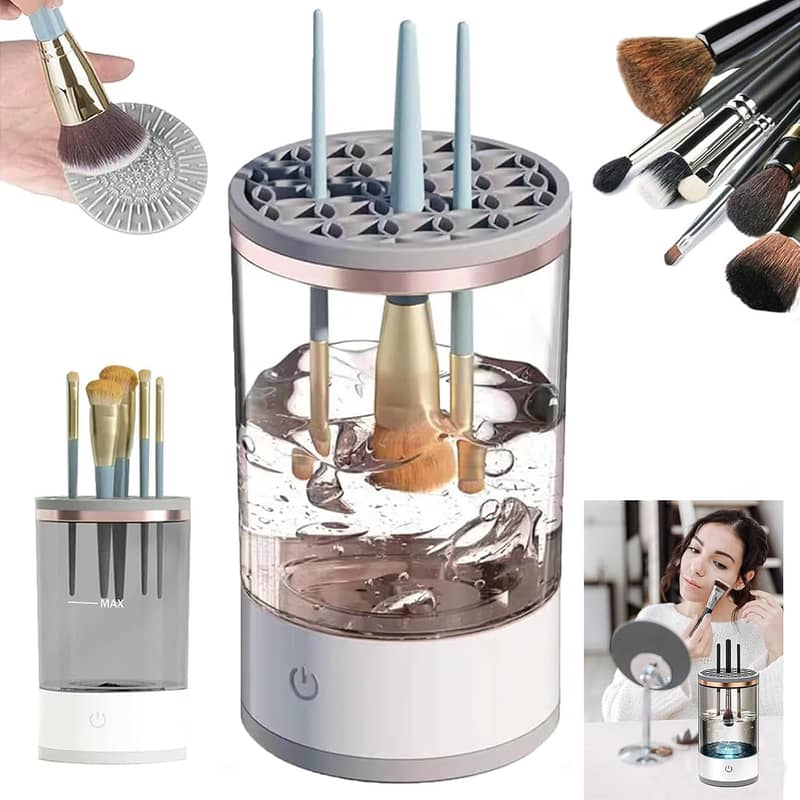 Automatic Makeup Brush Cleaner Machine with Brush Clean Mat, All Size 0