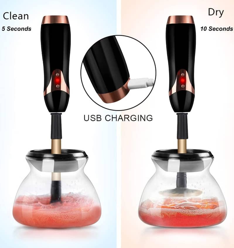 Automatic Makeup Brush Cleaner Machine with Brush Clean Mat, All Size 9