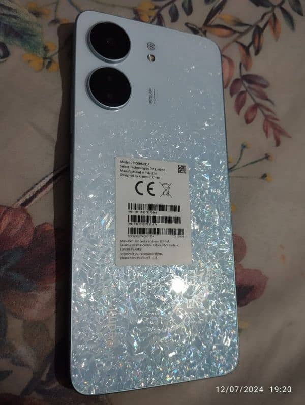 redmi 13c glacier white colour 6/128gb PTA approved 0