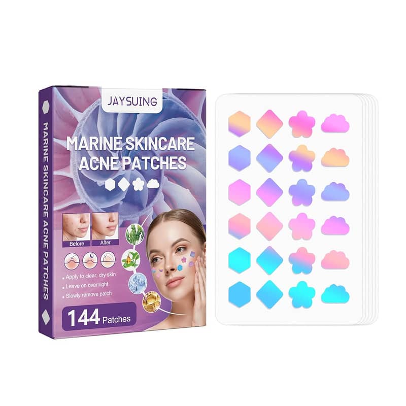 144Pcs Face Pimple Star Acne Patches,Hydrocolloid Fast Healing Cover 1