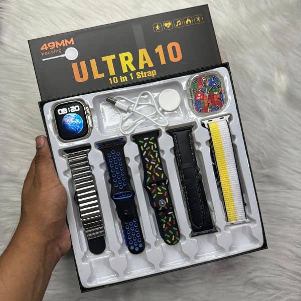 Smart Watch Ultra 10 pro HD, 10+1 straps premium watch Available 1