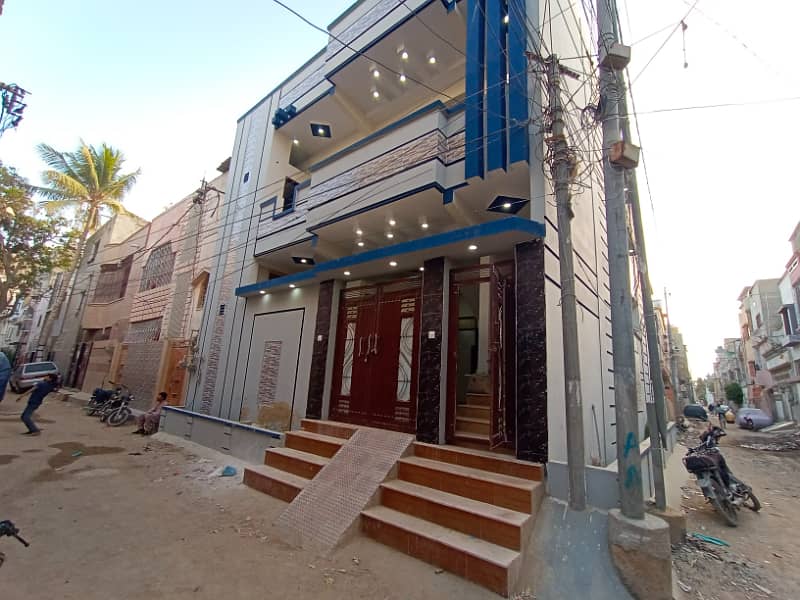 CORNER BRAND NEW Ground + 1 floor HOUSE for SALE IN nORTH Karachi 5-C/2, IN 1 Crore 65 Lac 1