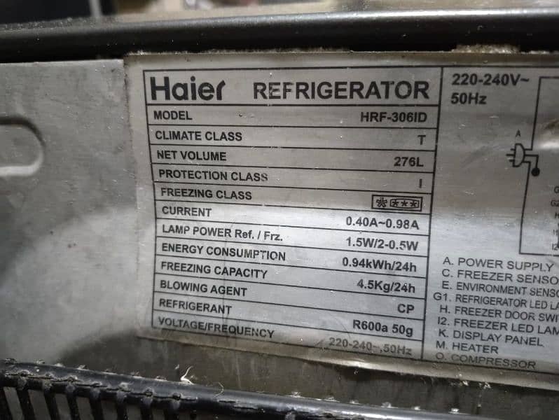 Haier dc inverter fridge totally guanine only 9 month used 03014525103 7