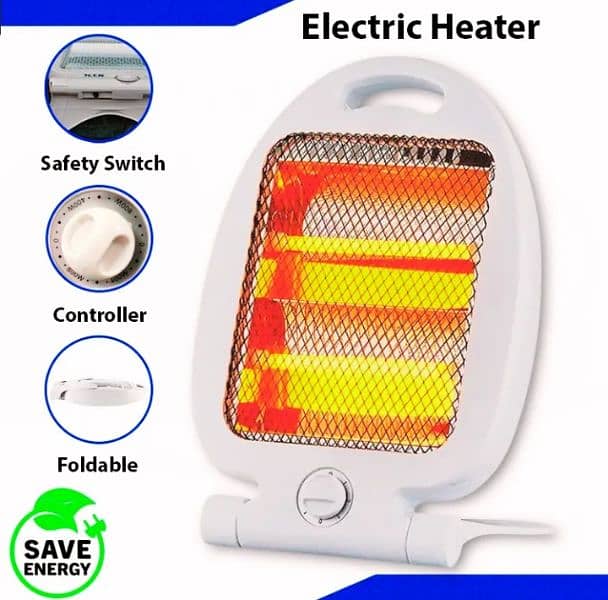 Electric Room Heater 400W / 800W - 2 Halogen Heating Rods 7