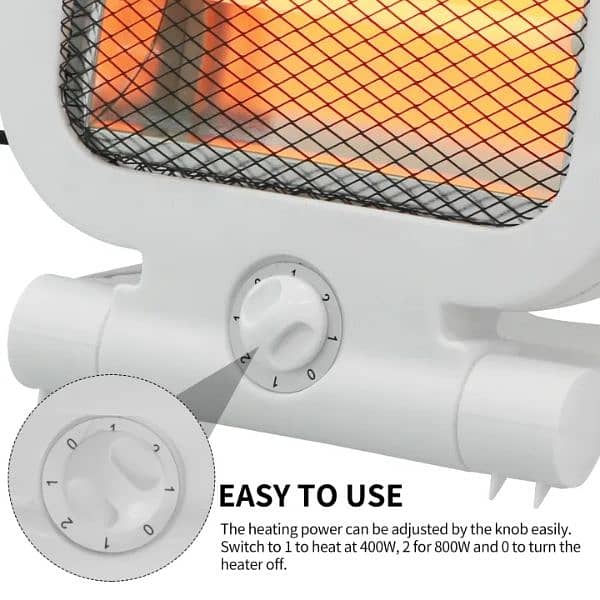 Electric Room Heater 400W / 800W - 2 Halogen Heating Rods 9