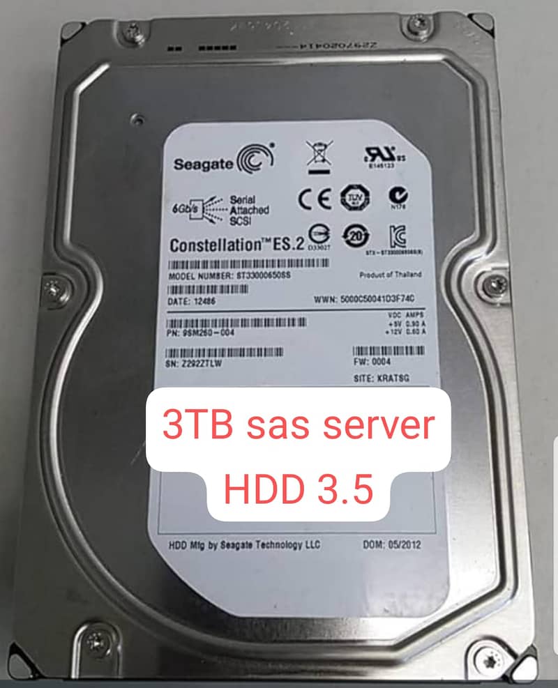 Dell seagate 2Tb |  3 Tb  sas server hdd 5