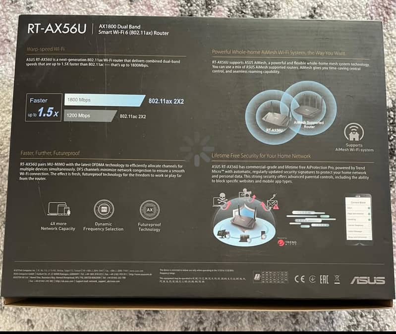 ASUS RT-AX56U, Dual Band, Black, Smart Wifi-6 2