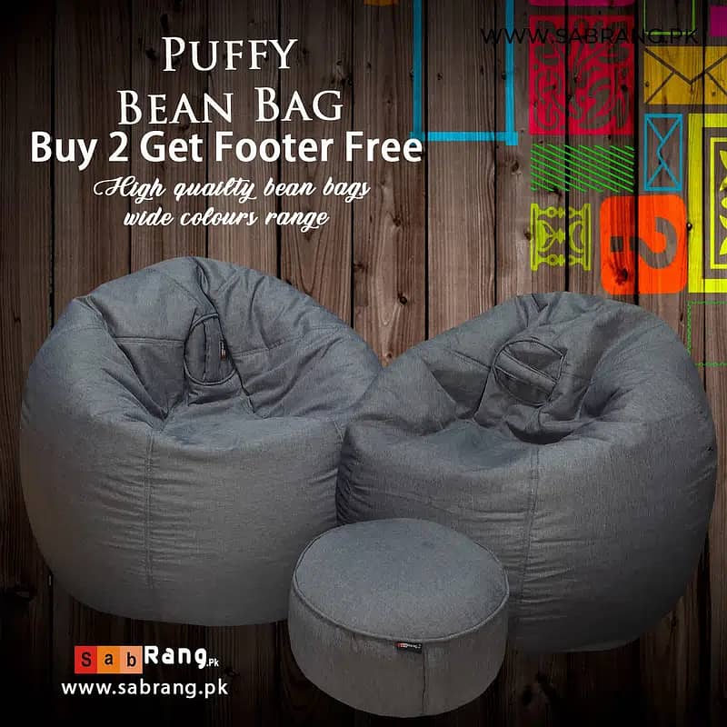 Bean bag / puffy bean bag / leather bean bag sofa cum bed / bean bags 5