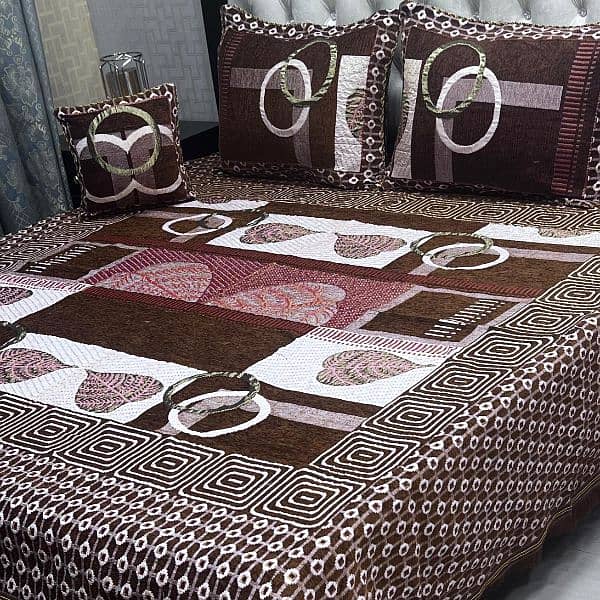 valvet jacard bedsheet with pillow covers 0