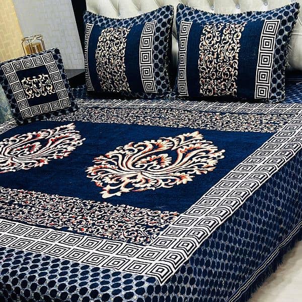 valvet jacard bedsheet with pillow covers 13