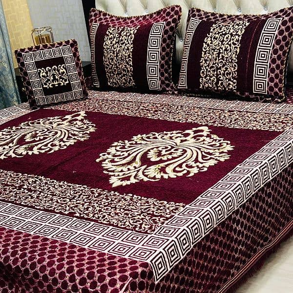 valvet jacard bedsheet with pillow covers 17