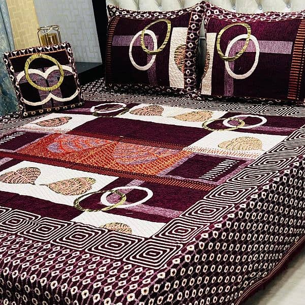 valvet jacard bedsheet with pillow covers 18