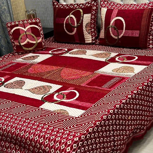 valvet jacard bedsheet with pillow covers 19