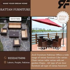 RATTAN OUTDOOR GARDEN UPVC FURNITURE SOFA SET CHAIRS TABLE UMBRELLA