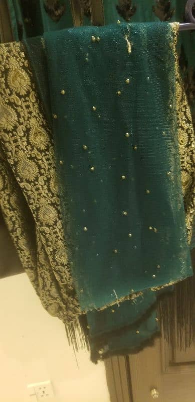 silk green full dress medium size 5