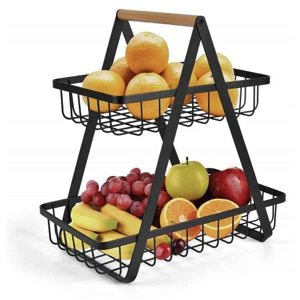 2 Layer Portable Fruit Basket For Kitchen free home delivery 0