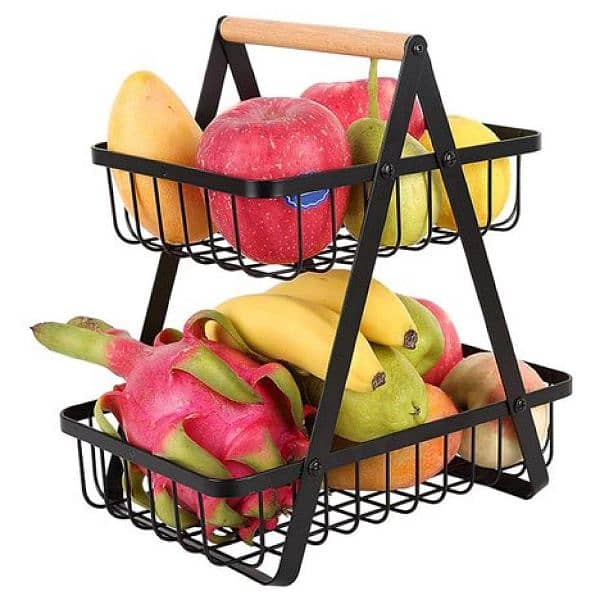 2 Layer Portable Fruit Basket For Kitchen free home delivery 4