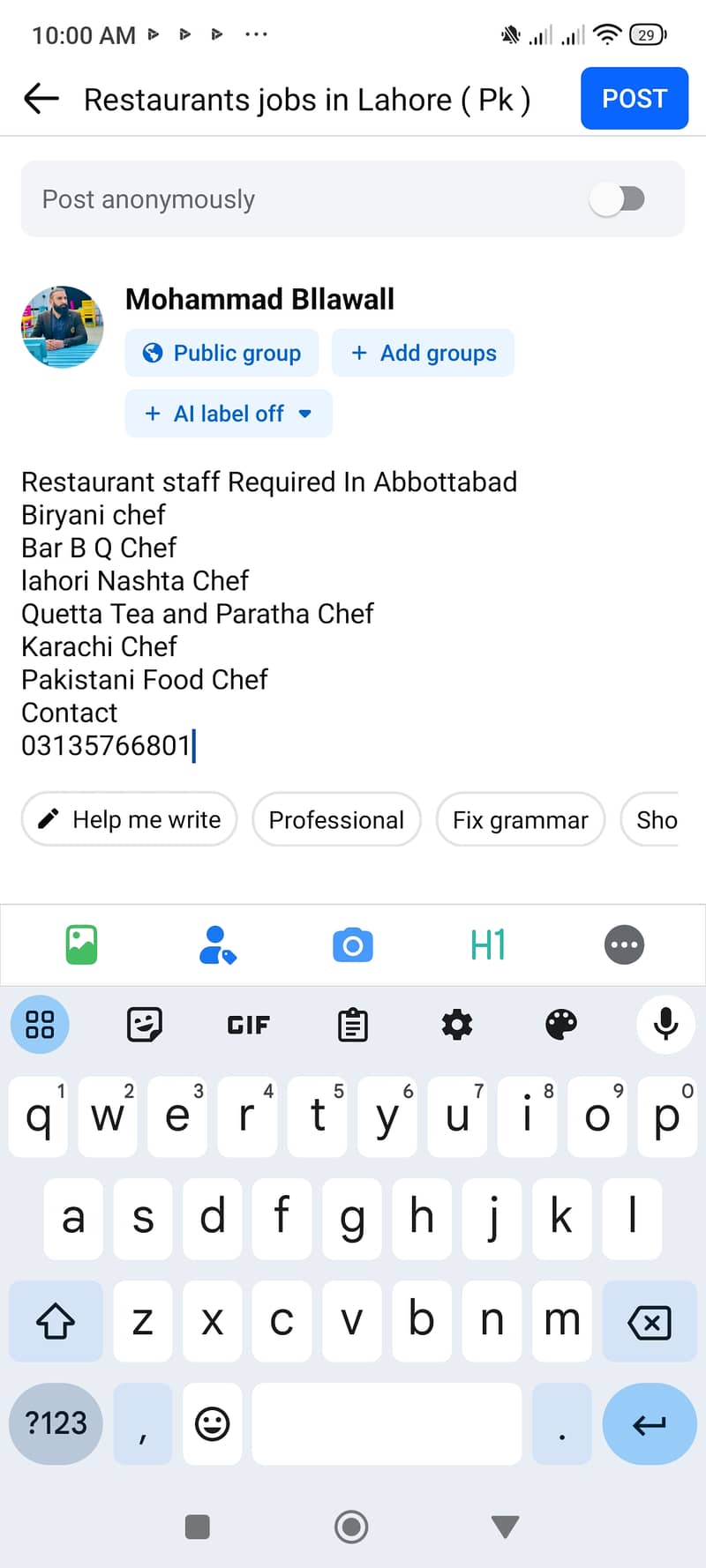 Staff Required for Restaurant 0