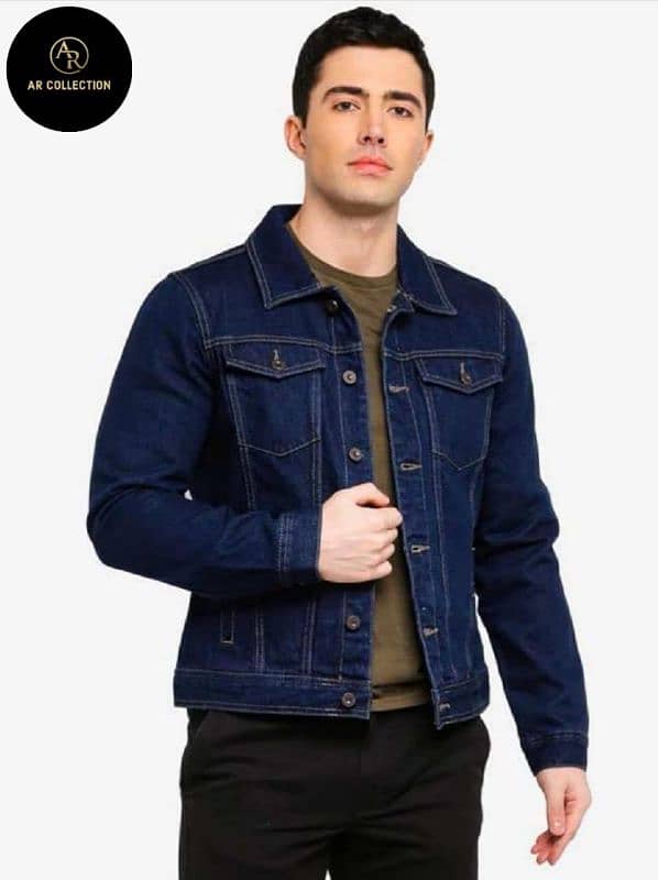 Men's classic denim jacket plan design 0