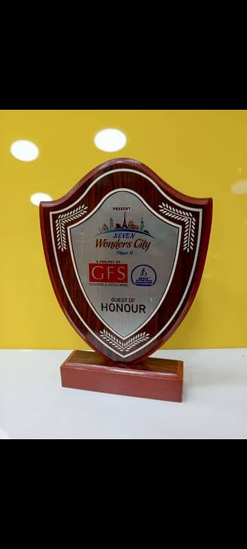 Wooden Sheilds Awards Shields Trophy Sign Plate Acrylic 16